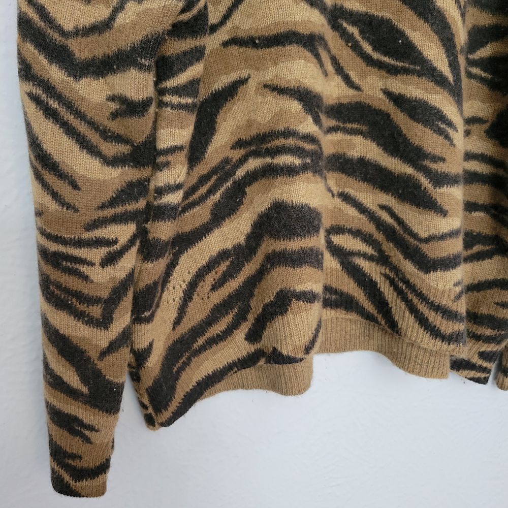 Zadig & Voltaire Tan and Black Tiger-Print Crewneck Sweater - Picture 3 of 10